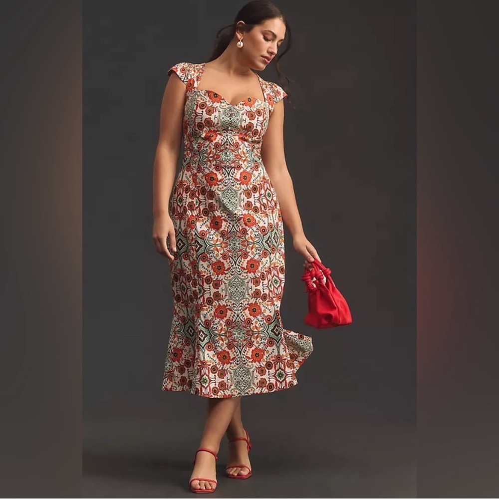Anthropologie Cecily fit and flare dress